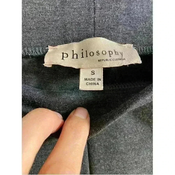 Philosophy Womens Dark Gray Stretchy Leggings Small - Picture 4 of 5
